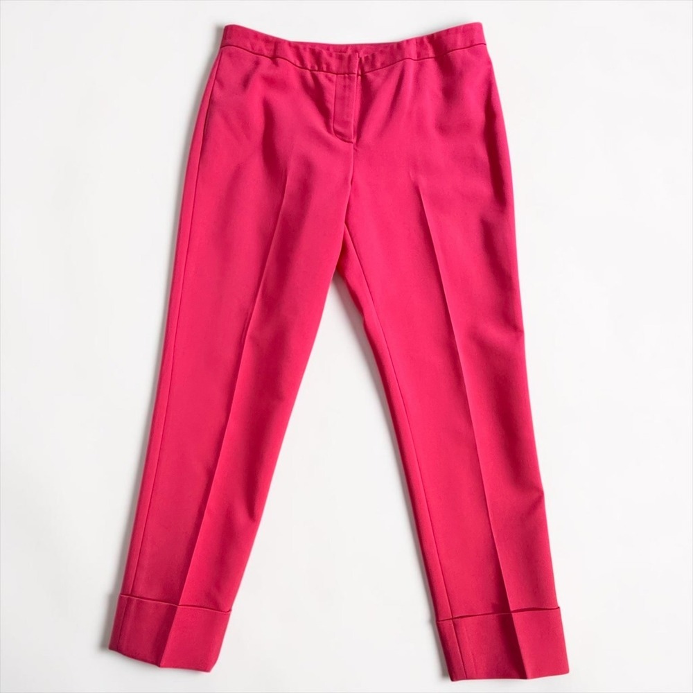 Kasper Womens Fuchsia Pink Cuffed Straight Leg Dress Pants Size 10P Petite